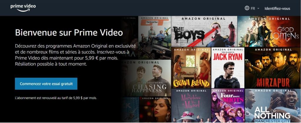 meilleures plateformes de films en streaming gratuites, Amazon Prime Vidéo